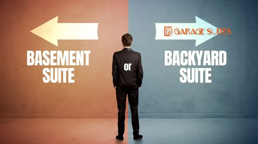 Versatile basement and backyard suite choices for property rental or living space.